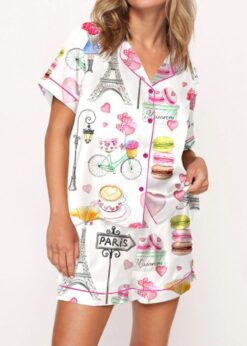 Love In Paris Satin Pajama Set For Women