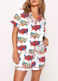 MAGA American Map Art Print Pajama Set