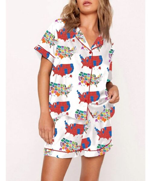 MAGA American Map Art Print Pajama Set