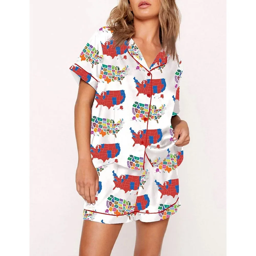 MAGA American Map Art Print Pajama Set