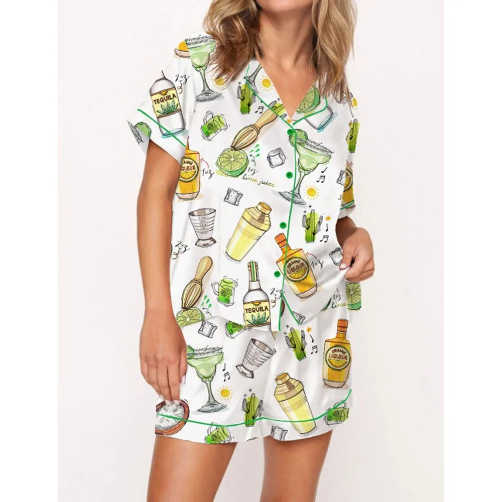 Make Margarita Satin Pajama Set For Women
