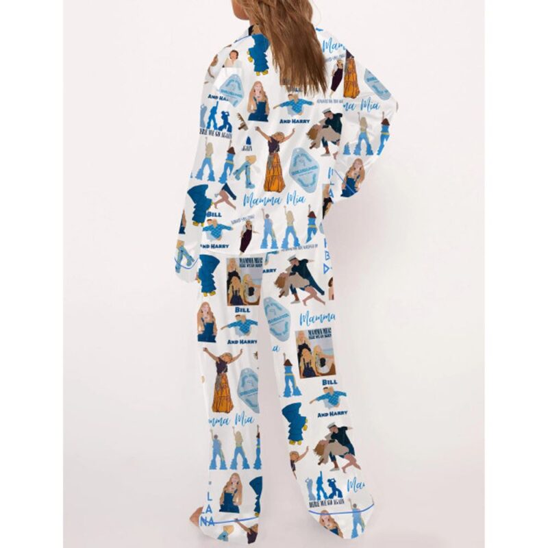 Mamma Mia Satin Pajama Set For Women - Image 3