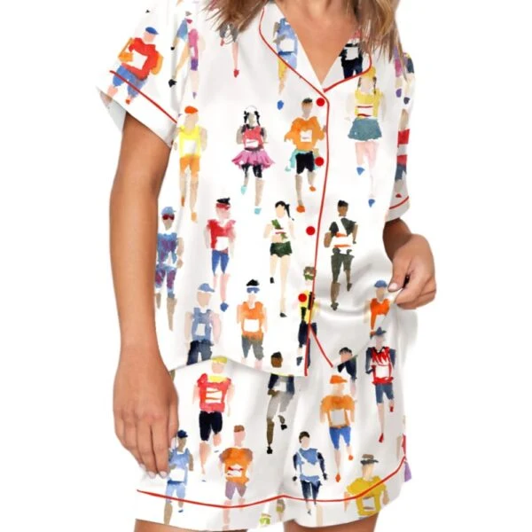 Marathon Runner Watercolor Pajama Set