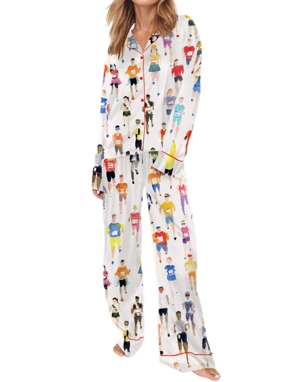 Marathon Runner Watercolor Pajama Set - Image 3