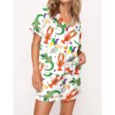 Mardi Gras Cajun Animal Trio Satin Pajama Set For Women