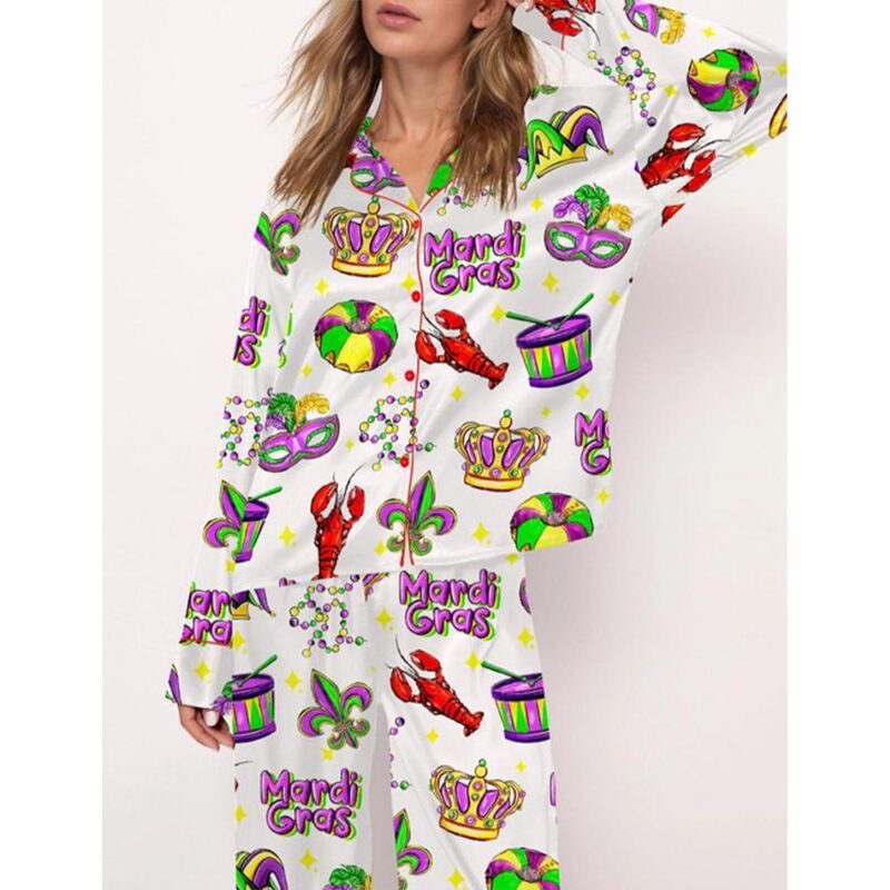 Mardi Gras Carnival Pajama Set For Women - Image 2