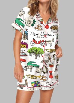 Mardi Gras New Orleans Pajama Set For Women