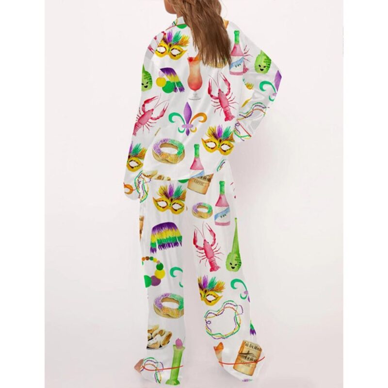 Mardi Gras New Orleans Satin Pajama Set For Women - Image 3
