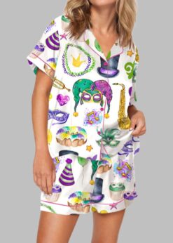 Mardi Gras Pajama Set For Women