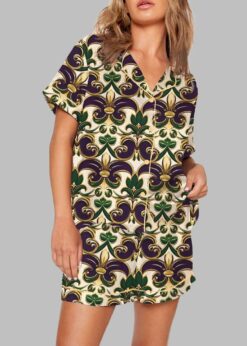 Mardi Gras Print Pajama Set