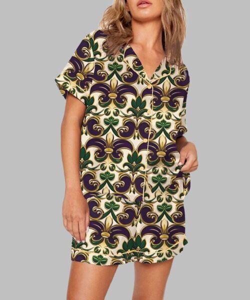 Mardi Gras Print Pajama Set