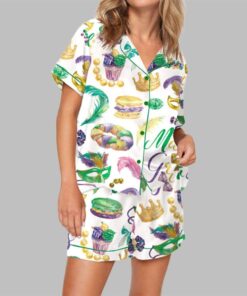 Mardi Gras Watercolor Pajama Set For Women