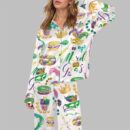Mardi Gras Watercolor Pajama Set For Women