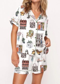 Meet Me In New York Satin Pajama Set For Women