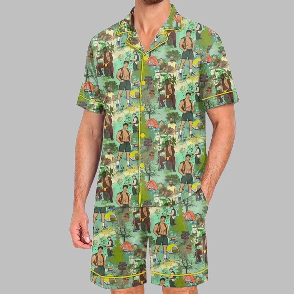 Men's Bear Camp Pride Month Love Is Love Print Pajama Set
