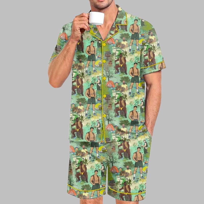 Men's Bear Camp Pride Month Love Is Love Print Pajama Set - Image 2