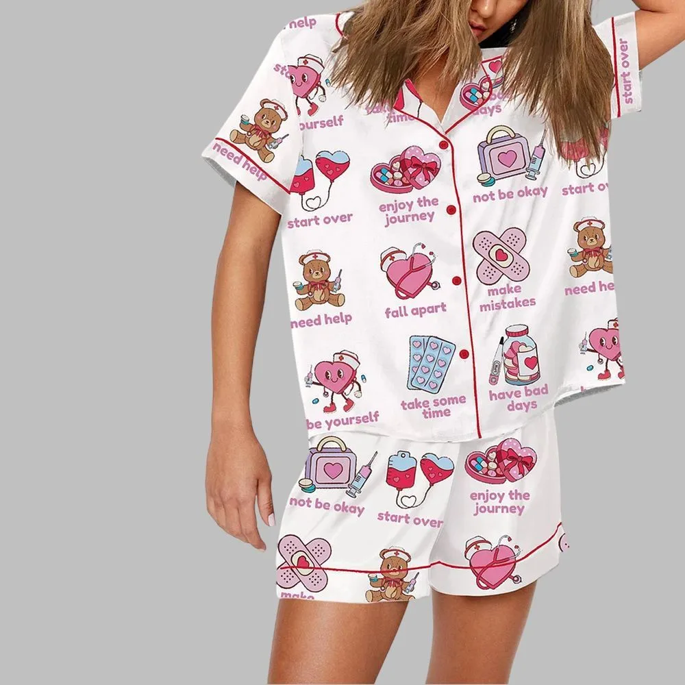 Mental Health Nurse Valentines Day Pajama Set - Image 3