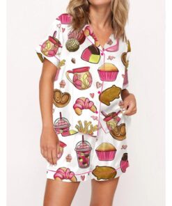 Mexican Dessert Satin Pajama Set For Women