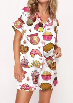 Mexican Dessert Satin Pajama Set For Women