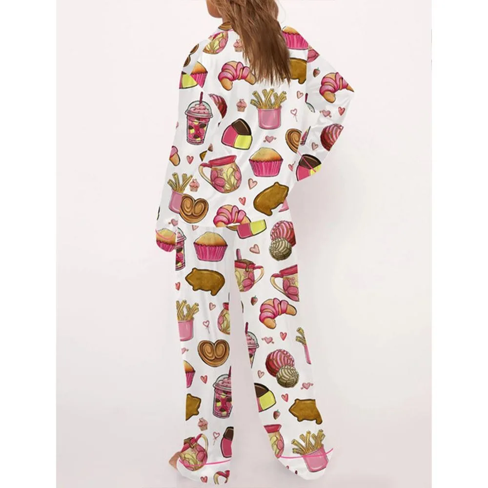 Mexican Dessert Satin Pajama Set For Women - Image 3