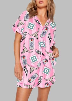 Michelob Ultra Western Cowboy Pink Pajama Set