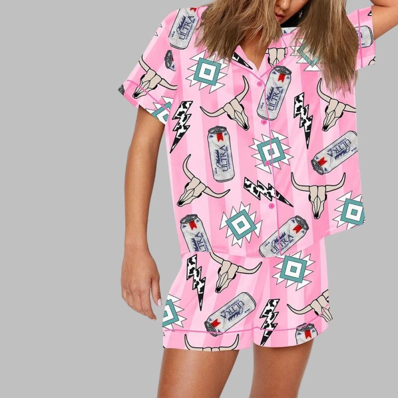 Michelob Ultra Western Cowboy Pink Pajama Set - Image 2