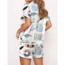Nail Tech Satin Pajama Set For Women