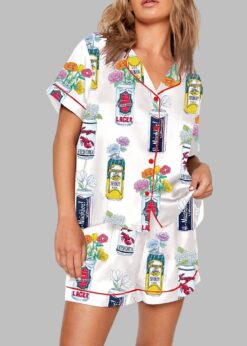 Narragansett Beer Art Rhode Island Print Pajama Set
