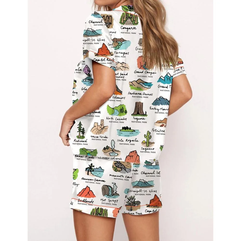 National Parks Satin Pajama Set For Women - Image 2