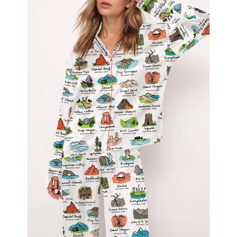 National Parks Satin Pajama Set For Women - Image 3