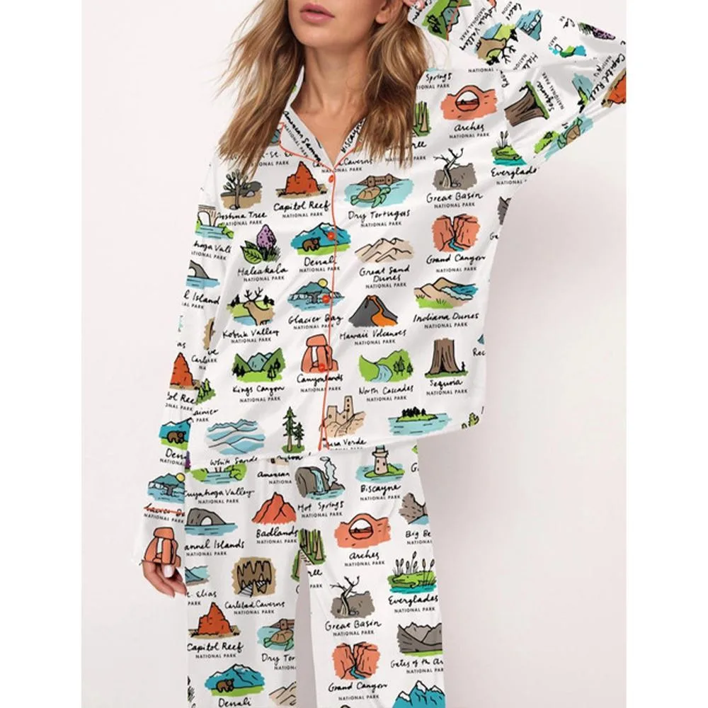 National Parks Satin Pajama Set For Women - Image 3
