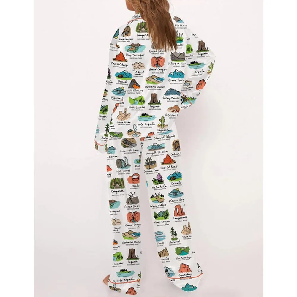 National Parks Satin Pajama Set For Women - Image 4