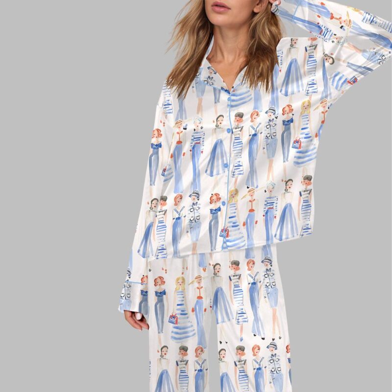 Nautical Style Pajama Set For Women - Image 2