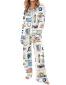 Navy Peony Greece Pajama Set