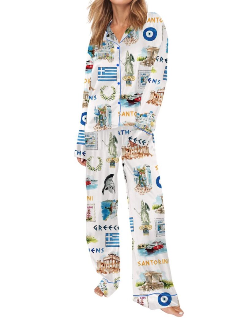 Navy Peony Greece Pajama Set - Image 2