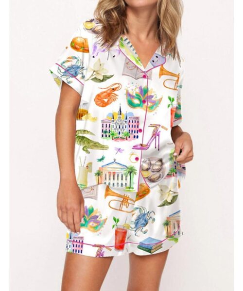 New Orleans Louisiana Satin Pajama Set For Women