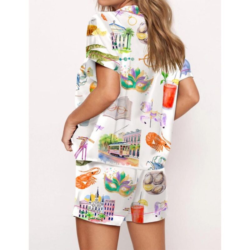 New Orleans Louisiana Satin Pajama Set For Women - Image 2