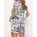 New Orleans Mardi Gras Travel Satin Pajama Set For Women