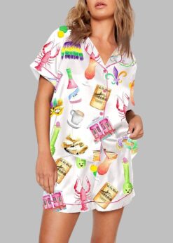 New Orleans Travel Mardi Gras Pajama Set