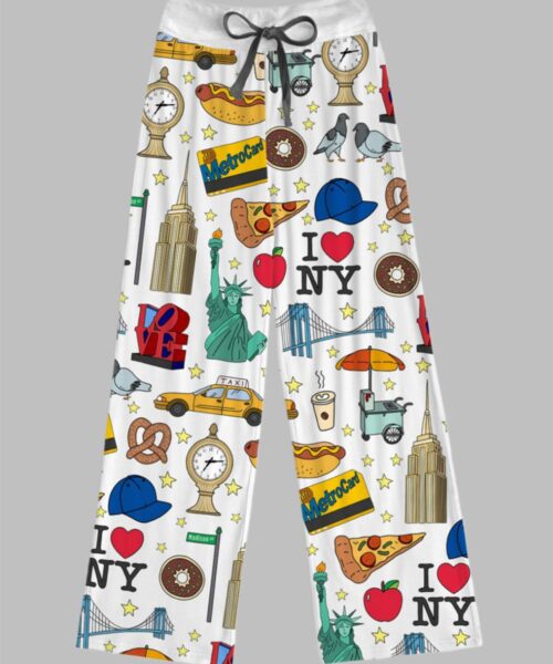 New York City Contrast Wide Leg Pants