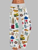 New York City Contrast Wide Leg Pants