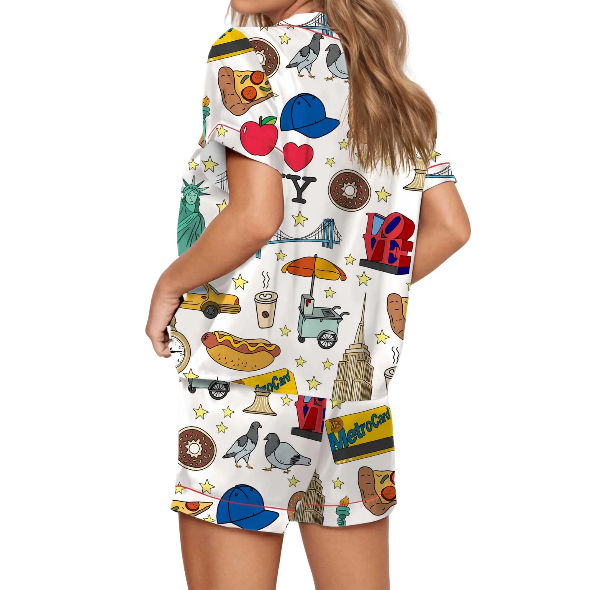 New York City Satin Pajama Set For Women - Image 2