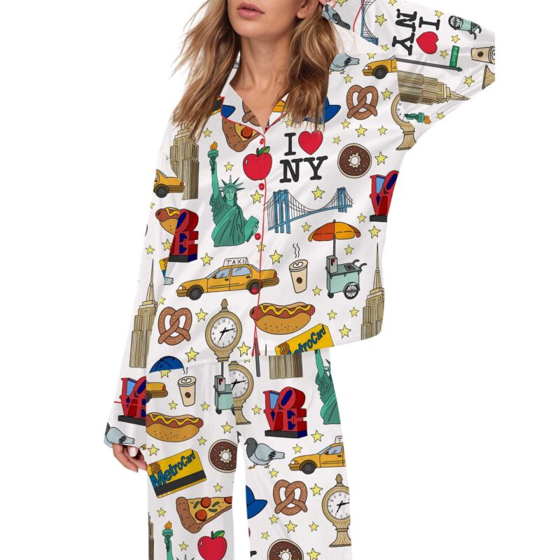 New York City Satin Pajama Set For Women - Image 3