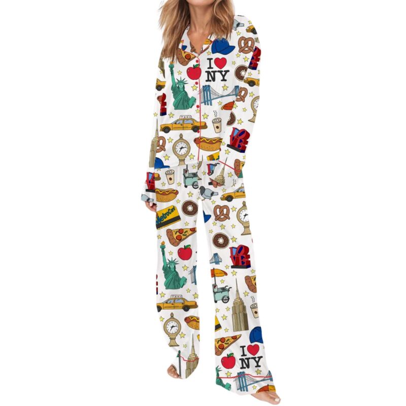 New York City Satin Pajama Set For Women - Image 4