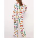 New York City Travel Satin Pajama Set For Women