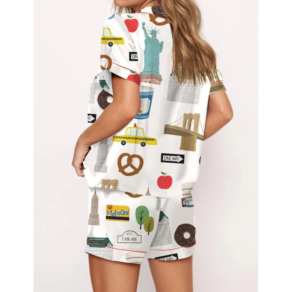 New York Satin Pajama Set For Women - Image 2