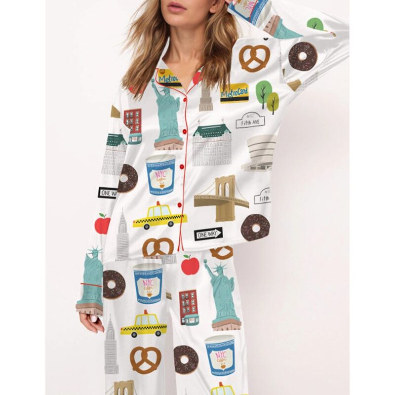 New York Satin Pajama Set For Women - Image 3