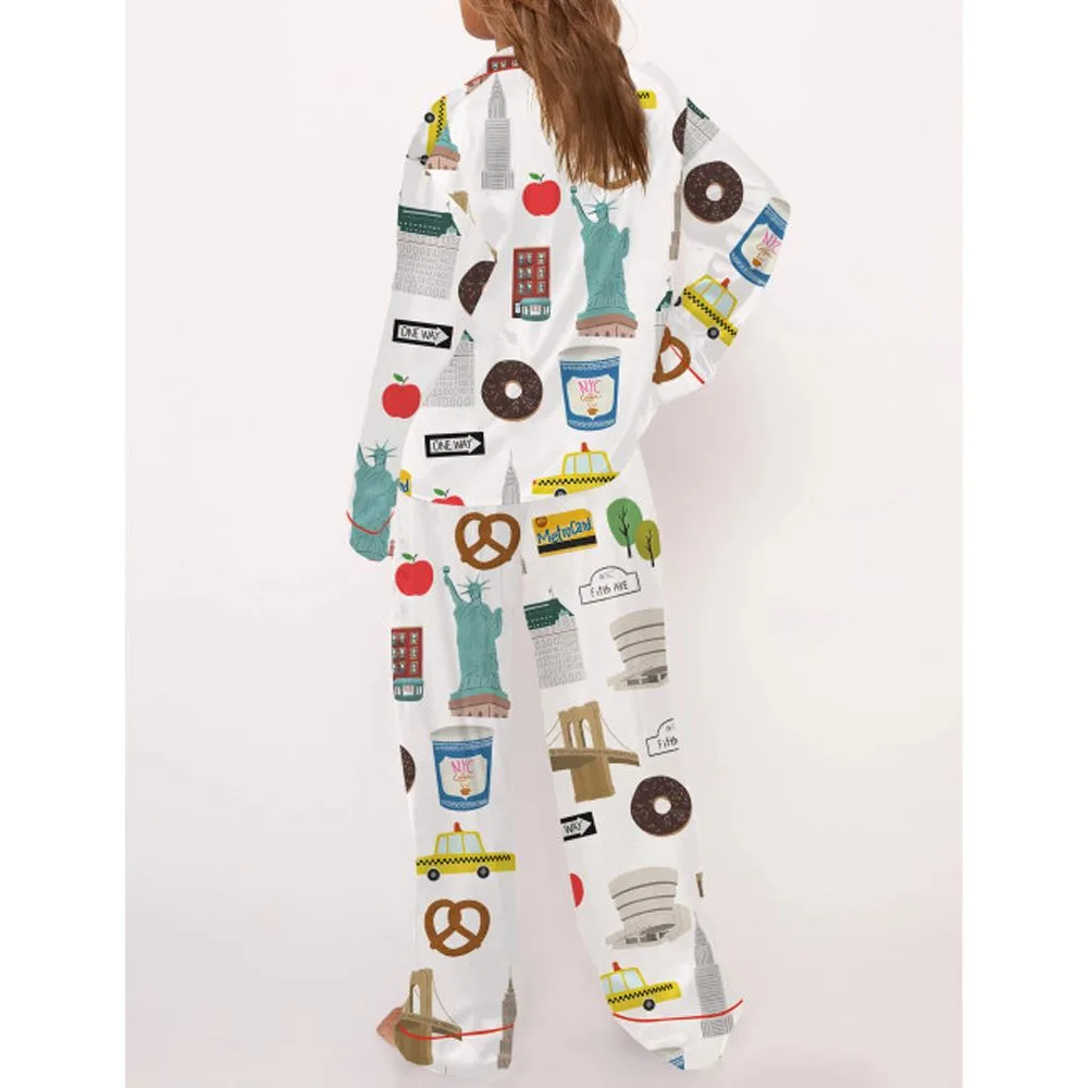 New York Satin Pajama Set For Women - Image 4