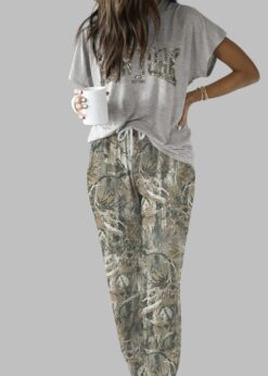 New York Street Camouflage Casual Pajama Set For Women