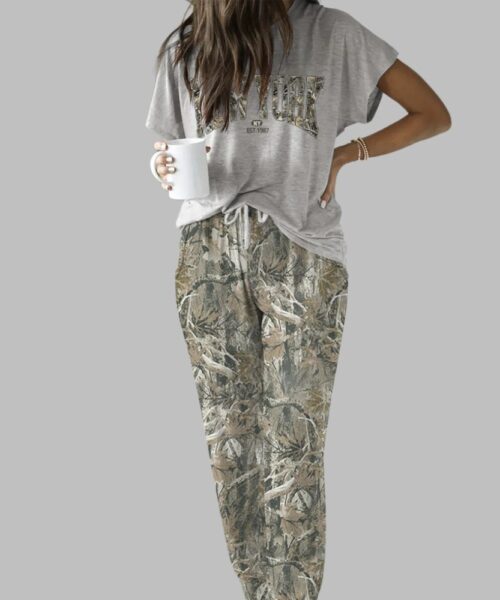 New York Street Camouflage Casual Pajama Set For Women